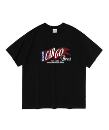 (ビッグサイズ) カーゴヴィンテージフラッグ半袖Tシャツ (ブラック)