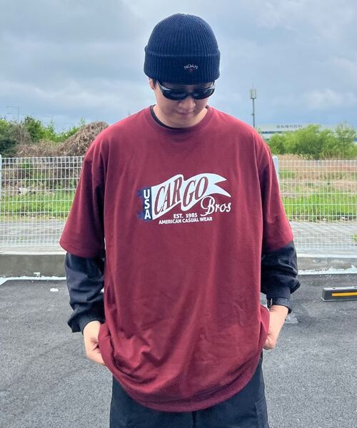 CARGOBROS(カーゴブロス)の「(ビッグサイズ) カーゴヴィンテージフラッグ半袖Tシャツ (ブラック)(Tシャツ/カットソー・メンズ・その他・FREE)」の5枚目の写真