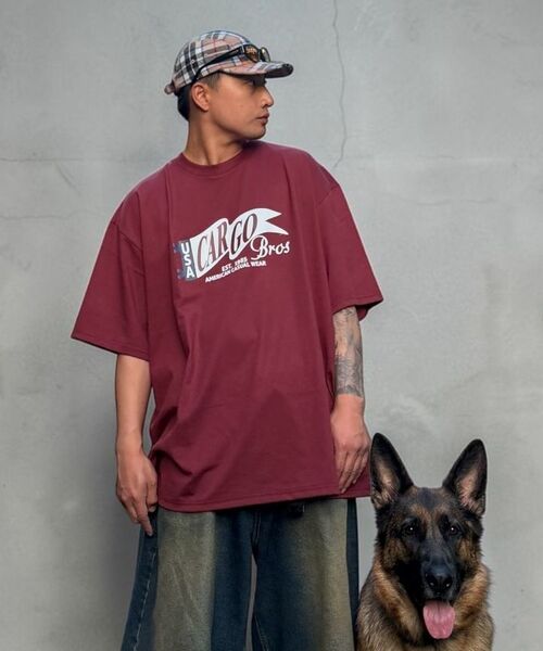 CARGOBROS(カーゴブロス)の「(ビッグサイズ) カーゴヴィンテージフラッグ半袖Tシャツ (ブラック)(Tシャツ/カットソー・メンズ・その他・FREE)」の6枚目の写真