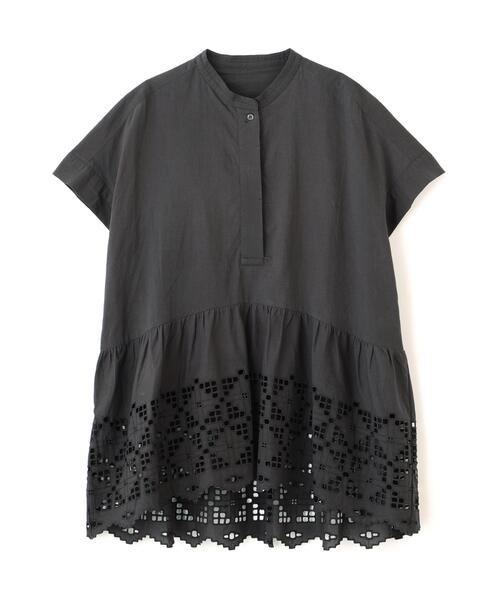 human woman(ヒューマンウーマン)の「◆【ウォッシャブル】インドシフリーチュニックブラウス(シャツ/ブラウス・レディース・ホワイト/グレー系その他・MEDIUM)」の3枚目の写真
