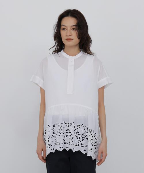 human woman(ヒューマンウーマン)の「◆【ウォッシャブル】インドシフリーチュニックブラウス(シャツ/ブラウス・レディース・ホワイト/グレー系その他・MEDIUM)」の11枚目の写真