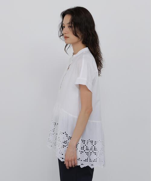 human woman(ヒューマンウーマン)の「◆【ウォッシャブル】インドシフリーチュニックブラウス(シャツ/ブラウス・レディース・ホワイト/グレー系その他・MEDIUM)」の12枚目の写真