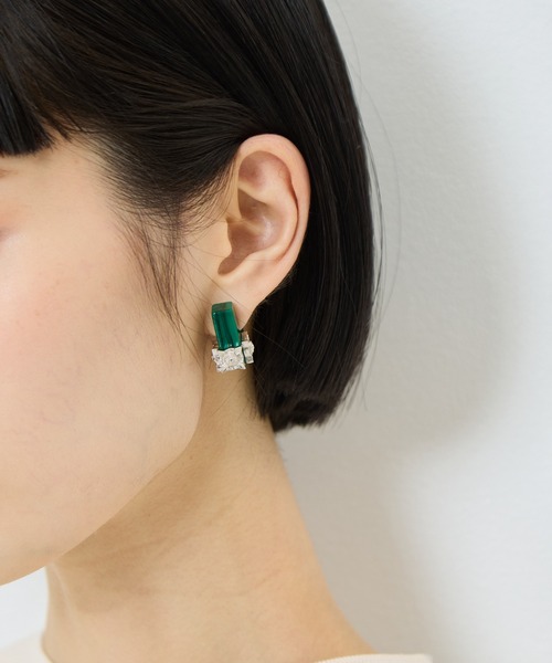 TOGA PULLA(トーガ プルラ)の「【TOGA PULLA/トーガプルラ】Marble motif pierced earrings/マーブルモチーフピアスイヤリング(ピアス(両耳用)・レディース・ホワイト/グリーン/イエロー・FREE)」の5枚目の写真