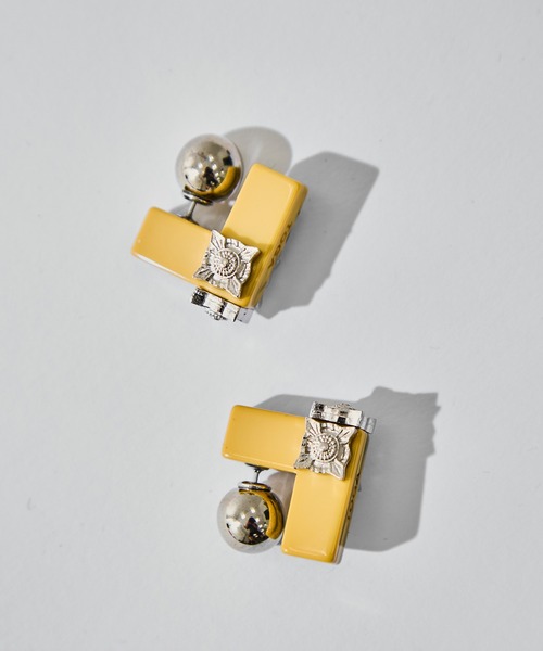 TOGA PULLA(トーガ プルラ)の「【TOGA PULLA/トーガプルラ】Marble motif pierced earrings/マーブルモチーフピアスイヤリング(ピアス(両耳用)・レディース・ホワイト/グリーン/イエロー・FREE)」の11枚目の写真