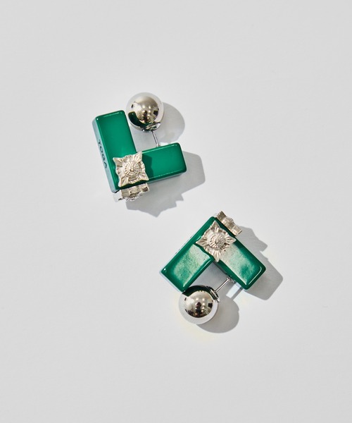 TOGA PULLA(トーガ プルラ)の「【TOGA PULLA/トーガプルラ】Marble motif pierced earrings/マーブルモチーフピアスイヤリング(ピアス(両耳用)・レディース・ホワイト/グリーン/イエロー・FREE)」の7枚目の写真