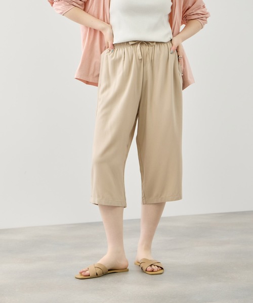 NAVY(ネイビー)の「【SARARI /サラリ】通気性 速乾 レーヨン無地ステテコパンツ(その他パンツ・レディース・ネイビー/ブラック/ベージュ・S/M/L)」の9枚目の写真