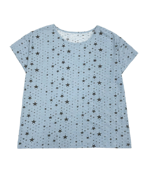 NAAIEEN(ナイエン)の「スタードットワンショルダー半袖Tシャツ(Tシャツ/カットソー・レディース・ホワイト/スカイブルー・FREE)」の2枚目の写真