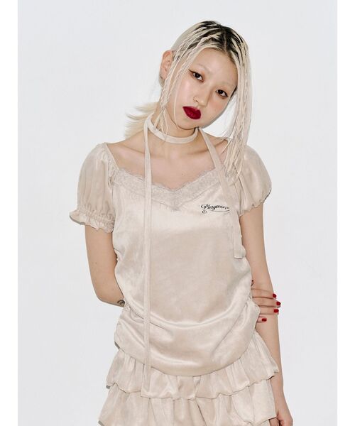 jouetie（ジュエティ）の「レースベロアトップス（Tシャツ/カットソー・レディース・ブラウン/ブラック/アイボリー/グレー・FREE）」の18枚目の写真