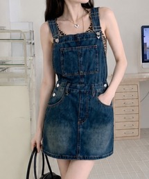 デニム サロペット ミニスカート
