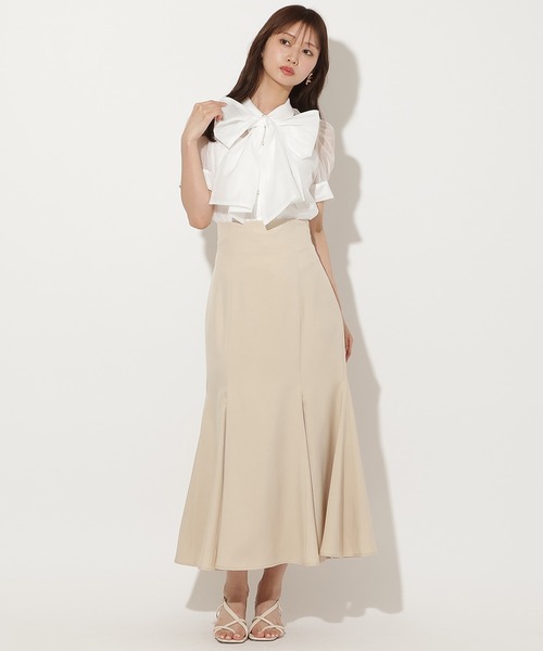AND COUTURE(アンドクチュール)の「レースアップマーメイドスカート(スカート・レディース・グレー/ベージュ/ダークブラウン・SMALL/MEDIUM)」の1枚目の写真
