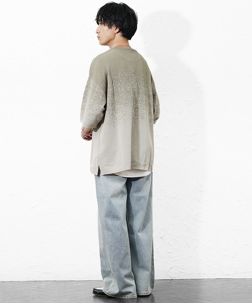 MinoriTY(マイノリティ)の「【MinoriTY】スプラッシュサマーニット ニット メンズ 夏服 接触冷感 ユニセックス(ニット/セーター・メンズ・グレー系その他/グレー/ブルー・L/M)」の12枚目の写真