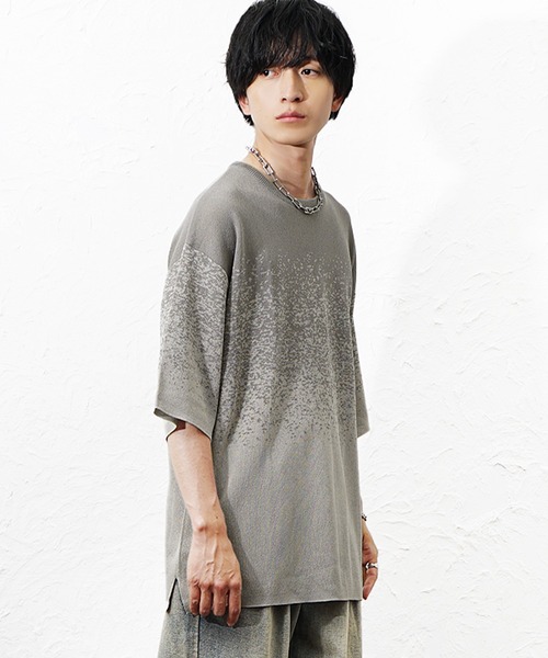 MinoriTY(マイノリティ)の「【MinoriTY】スプラッシュサマーニット ニット メンズ 夏服 接触冷感 ユニセックス(ニット/セーター・メンズ・グレー系その他/グレー/ブルー・L/M)」の15枚目の写真