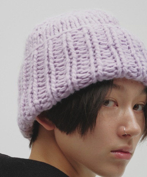 TODAYFUL(トゥデイフル)の「Lowgauge Hand Beanie(ニットキャップ/ビーニー・レディース・ブラック/チョコ/ラベンダー/サンドベージュ/ライトグリーン・FREE)」の5枚目の写真