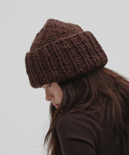 TODAYFUL(トゥデイフル)の「Lowgauge Hand Beanie(ニットキャップ/ビーニー・レディース・ブラック/チョコ/ラベンダー/サンドベージュ/ライトグリーン・FREE)」の2枚目の写真