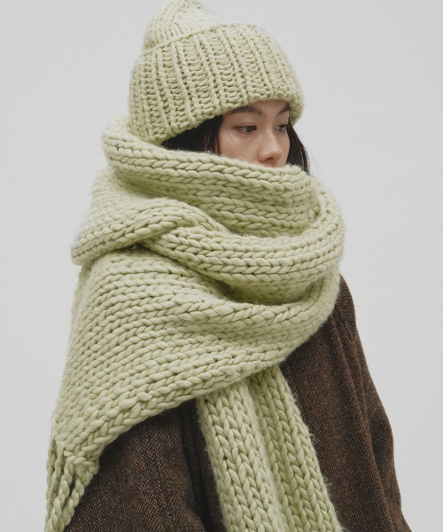TODAYFUL(トゥデイフル)の「Lowgauge Hand Beanie(ニットキャップ/ビーニー・レディース・ブラック/チョコ/ラベンダー/サンドベージュ/ライトグリーン・FREE)」の4枚目の写真