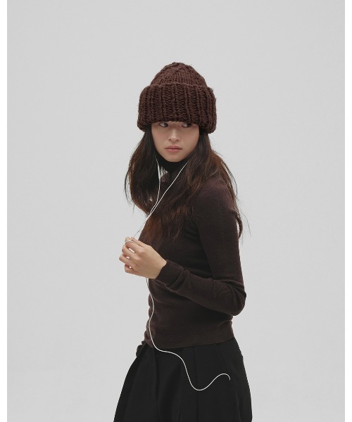 TODAYFUL(トゥデイフル)の「Lowgauge Hand Beanie(ニットキャップ/ビーニー・レディース・ブラック/チョコ/ラベンダー/サンドベージュ/ライトグリーン・FREE)」の12枚目の写真