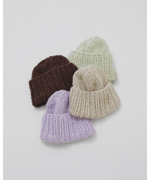 TODAYFUL(トゥデイフル)の「Lowgauge Hand Beanie(ニットキャップ/ビーニー・レディース・ブラック/チョコ/ラベンダー/サンドベージュ/ライトグリーン・FREE)」の16枚目の写真