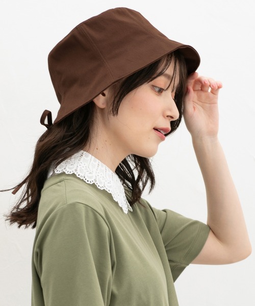 Honeys(ハニーズ)の「後ろリボンバケットハット(ハット・レディース・ライトベージュ/ブラウン/ブラック・FREE)」の1枚目の写真