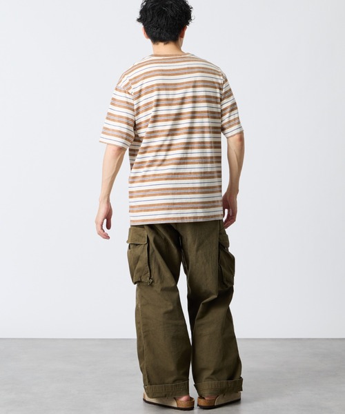 Guess（ゲス）の「[GUESS/ゲス] マルチボーダー ショートスリーブＴシャツ（Tシャツ/カットソー・レディース・キャメル・M/L）」の11枚目の写真
