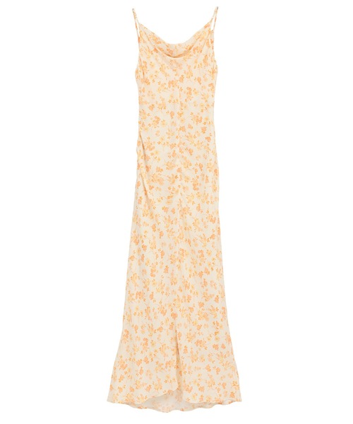 CLANE(クラネ)の「【CLANE】MABEL FLOWER DRAPE CAMI ONEPIECE(ワンピース・レディース・オレンジ/ブラック・1)」の3枚目の写真