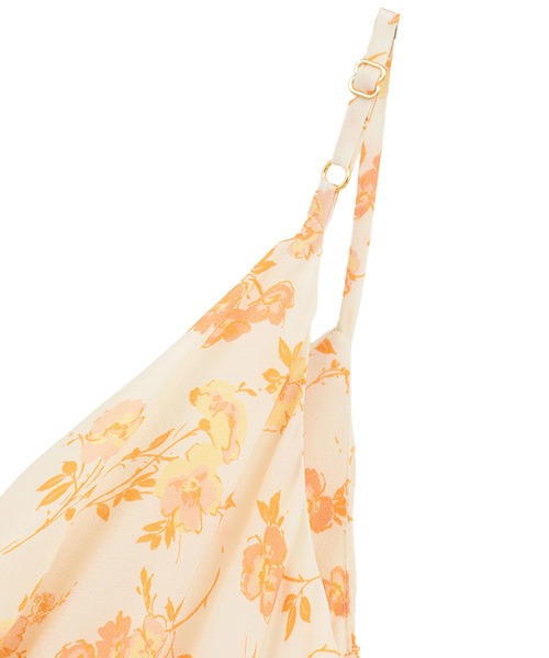 CLANE(クラネ)の「【CLANE】MABEL FLOWER DRAPE CAMI ONEPIECE(ワンピース・レディース・オレンジ/ブラック・1)」の6枚目の写真