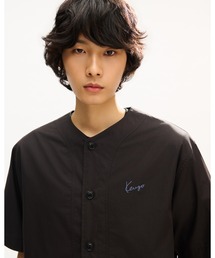 'KENZO Signature' ベースボール ショートスリーブ シャツ イン コットン ポプリン