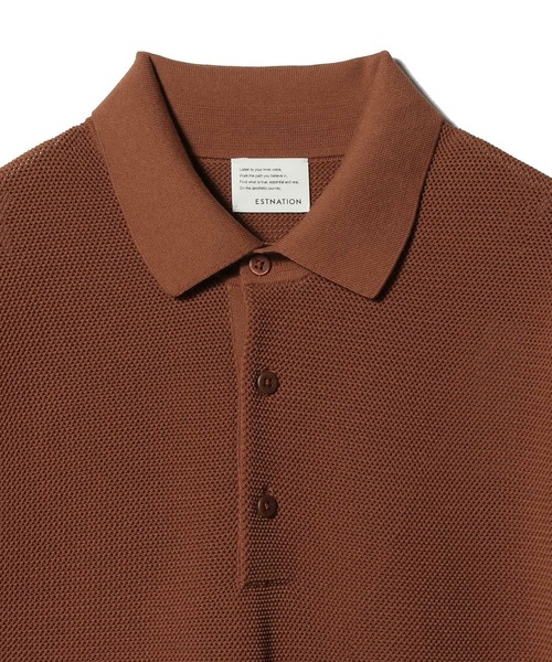 ESTNATION（エストネーション）の「ESTNATION / ストレッチ コットンメッシュ ポロシャツ（ポロシャツ・メンズ・ネイビー/ブラック・MEDIUM/LARGE）」の6枚目の写真