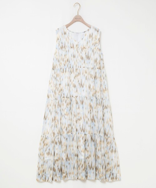 NOLLEY’S Sophi(ノーリーズソフィ)の「ウォッシャブルラメストライプアートプリントティアード2WAYワンピース(ワンピース・レディース・ベージュ系その他・38)」の9枚目の写真
