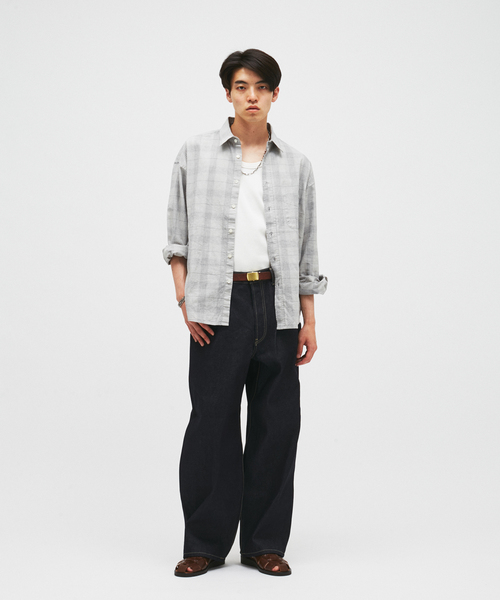JOURNAL STANDARD(ジャーナルスタンダード)の「TRISECT2 / コットン リネン FAT レギュラーカラー シャツ(シャツ/ブラウス・メンズ・ホワイト/ブラウン/グレー・LARGE/MEDIUM)」の12枚目の写真