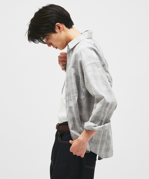 JOURNAL STANDARD(ジャーナルスタンダード)の「TRISECT2 / コットン リネン FAT レギュラーカラー シャツ(シャツ/ブラウス・メンズ・ホワイト/ブラウン/グレー・LARGE/MEDIUM)」の16枚目の写真