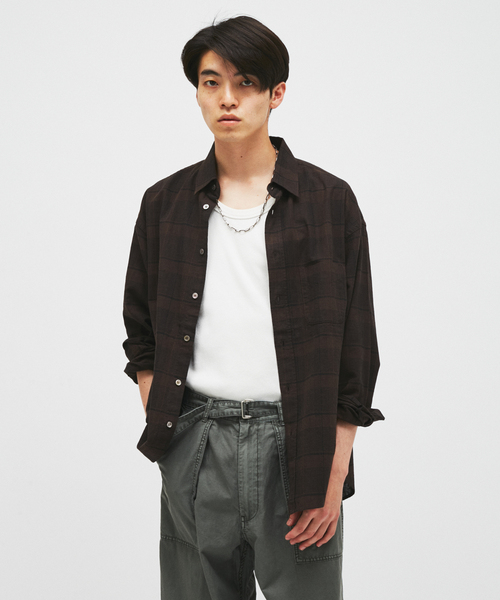 JOURNAL STANDARD(ジャーナルスタンダード)の「TRISECT2 / コットン リネン FAT レギュラーカラー シャツ(シャツ/ブラウス・メンズ・ホワイト/ブラウン/グレー・LARGE/MEDIUM)」の7枚目の写真