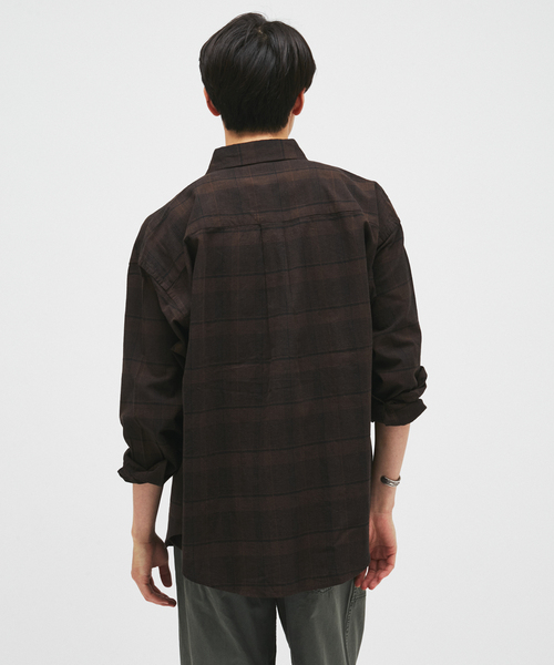 JOURNAL STANDARD(ジャーナルスタンダード)の「TRISECT2 / コットン リネン FAT レギュラーカラー シャツ(シャツ/ブラウス・メンズ・ホワイト/ブラウン/グレー・LARGE/MEDIUM)」の8枚目の写真