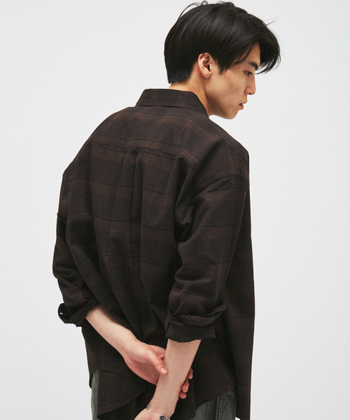 JOURNAL STANDARD(ジャーナルスタンダード)の「TRISECT2 / コットン リネン FAT レギュラーカラー シャツ(シャツ/ブラウス・メンズ・ホワイト/ブラウン/グレー・LARGE/MEDIUM)」の11枚目の写真