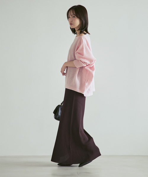 Noble(ノーブル)の「《追加・WEB限定カラーあり》ファインウールドルマンプルオーバー(ニット/セーター・レディース・ホワイト系その他/ラベンダー/ピンク系その他/ライトグレー・FREE)」の13枚目の写真