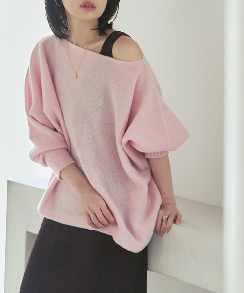 Noble(ノーブル)の「《追加・WEB限定カラーあり》ファインウールドルマンプルオーバー(ニット/セーター・レディース・ホワイト系その他/ラベンダー/ピンク系その他/ライトグレー・FREE)」の15枚目の写真