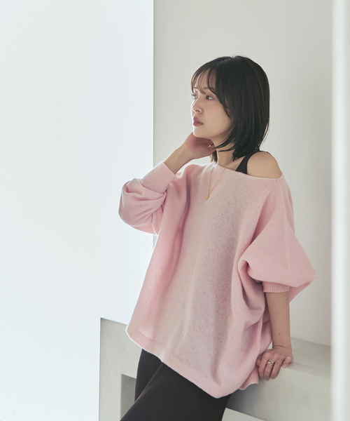 Noble(ノーブル)の「《追加・WEB限定カラーあり》ファインウールドルマンプルオーバー(ニット/セーター・レディース・ホワイト系その他/ラベンダー/ピンク系その他/ライトグレー・FREE)」の16枚目の写真