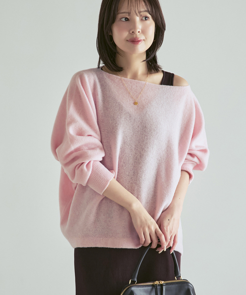 Noble(ノーブル)の「《追加・WEB限定カラーあり》ファインウールドルマンプルオーバー(ニット/セーター・レディース・ホワイト系その他/ラベンダー/ピンク系その他/ライトグレー・FREE)」の19枚目の写真