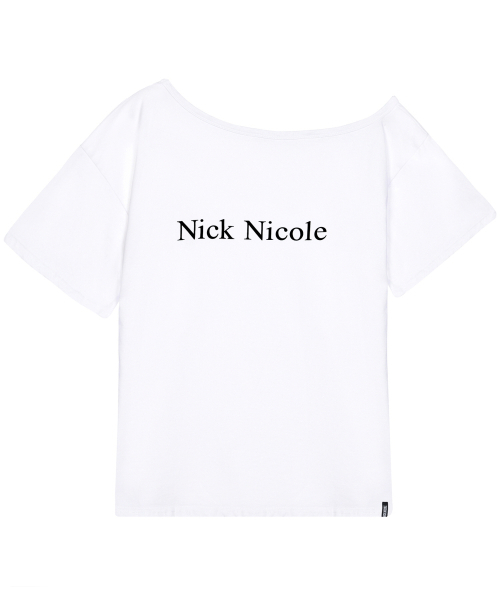 NICK&NICOLE(ニックアンドニコール)の「NICOLE ONE SHOULDER RELAXED LOGO TOP_WHITE(Tシャツ/カットソー・レディース・ホワイト・FREE)」の4枚目の写真