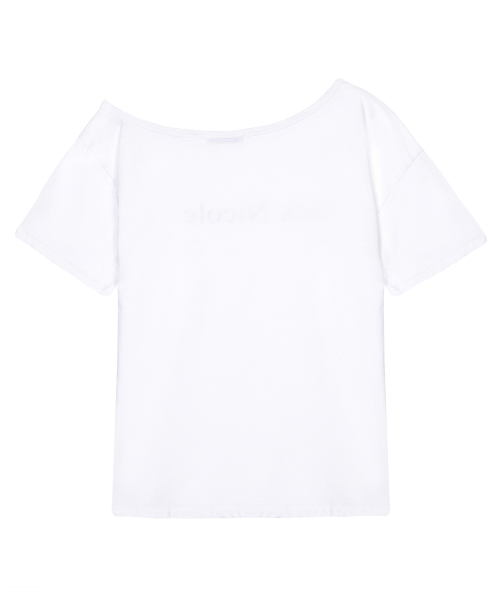 NICK&NICOLE(ニックアンドニコール)の「NICOLE ONE SHOULDER RELAXED LOGO TOP_WHITE(Tシャツ/カットソー・レディース・ホワイト・FREE)」の5枚目の写真