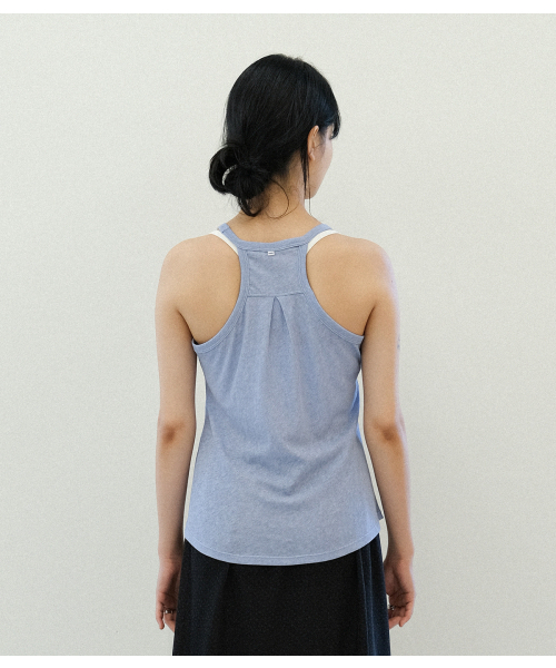 MMOGARDEN(エメモガーデン)の「(w) pigment tank top (3colors)(Tシャツ/カットソー・レディース・パープル/スカイブルー/アッシュグレー・FREE)」の5枚目の写真