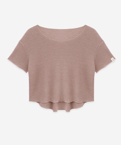 DEVIWEAR（デヴィウェア）の「メロウワッフルクロップT DEVI-T0157-インディピンク（Tシャツ/カットソー・レディース・ピンク・FREE）」の4枚目の写真