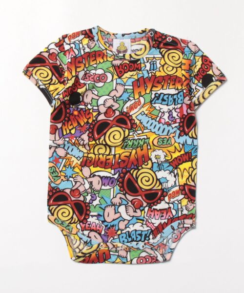 HYSTERIC MINI(ヒステリックミニ)の「AMAZING COMICS総柄半袖ロンパース(ロンパース・キッズ・マルチ・70)」の1枚目の写真