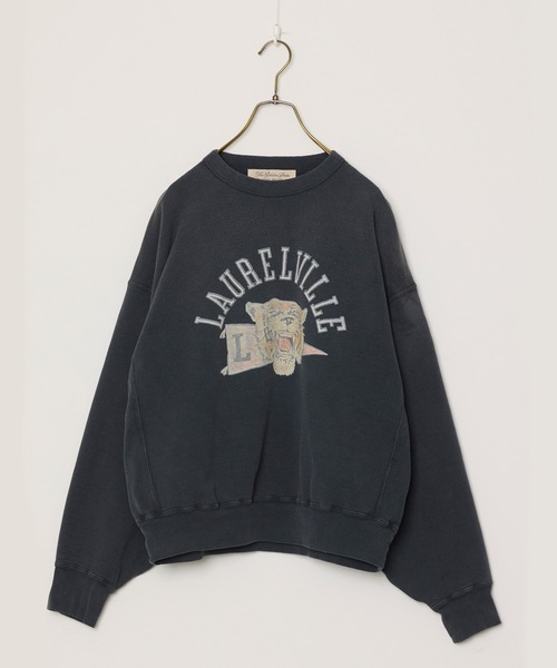 REMI RELIEF（レミレリーフ）の「REMI RELIEF/レミレリーフ ヴィンテージ裏毛クルー（LAURELVILLE) ヴィンテージ アメカジ クルーネック プリントスウェット メンズ 2026年 秋 秋服 冬 冬服（スウェット・メンズ・ホワイト/ブラック・M/L/XL）」の2枚目の写真