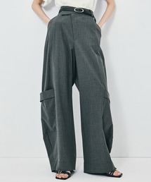 STUDIOUS | 【STUDIOUS/ステュディオス】Soft Barrel Leg Flap Cargo Trousers/ソフトバレルレッグフラップカーゴトラウザーズ/ウエストゴム/くびれ効果/脚長効果/オフィスカジュアル(カーゴパンツ)