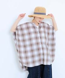冷感袖折り返しタックチュニック