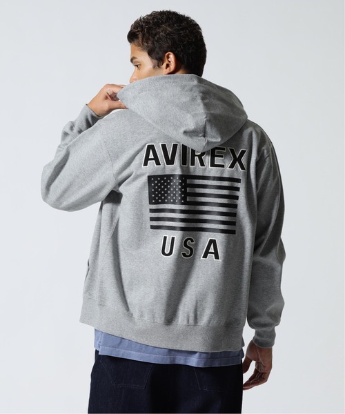 AVIREX フルジップパーカー グレー SEAL TEAM WEB&DEPOT限定》BONDING ZIP UP PARKA / ボンディング ジップアップ