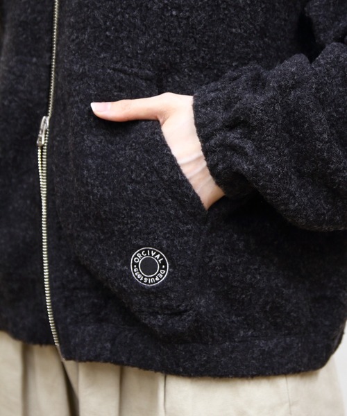 ORCIVAL(オーシバル)の「ORCIVAL/オーシバル ジップフリースフーディ ZIP FLEECE HOODIE OR-A0823 YFR(パーカー・レディース・オートミール/チャコールグレー・2)」の3枚目の写真