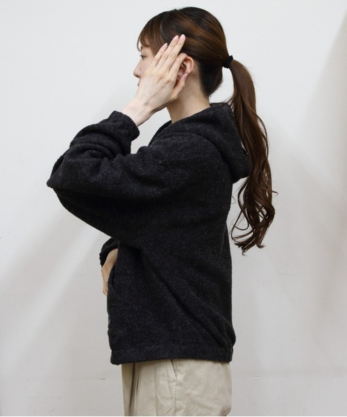 ORCIVAL(オーシバル)の「ORCIVAL/オーシバル ジップフリースフーディ ZIP FLEECE HOODIE OR-A0823 YFR(パーカー・レディース・オートミール/チャコールグレー・2)」の6枚目の写真