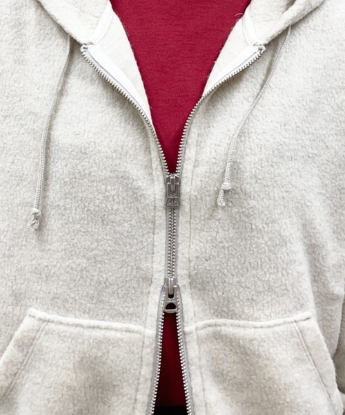 ORCIVAL(オーシバル)の「ORCIVAL/オーシバル ジップフリースフーディ ZIP FLEECE HOODIE OR-A0823 YFR(パーカー・レディース・オートミール/チャコールグレー・2)」の8枚目の写真