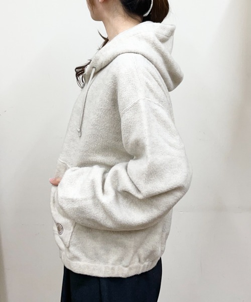 ORCIVAL(オーシバル)の「ORCIVAL/オーシバル ジップフリースフーディ ZIP FLEECE HOODIE OR-A0823 YFR(パーカー・レディース・オートミール/チャコールグレー・2)」の10枚目の写真